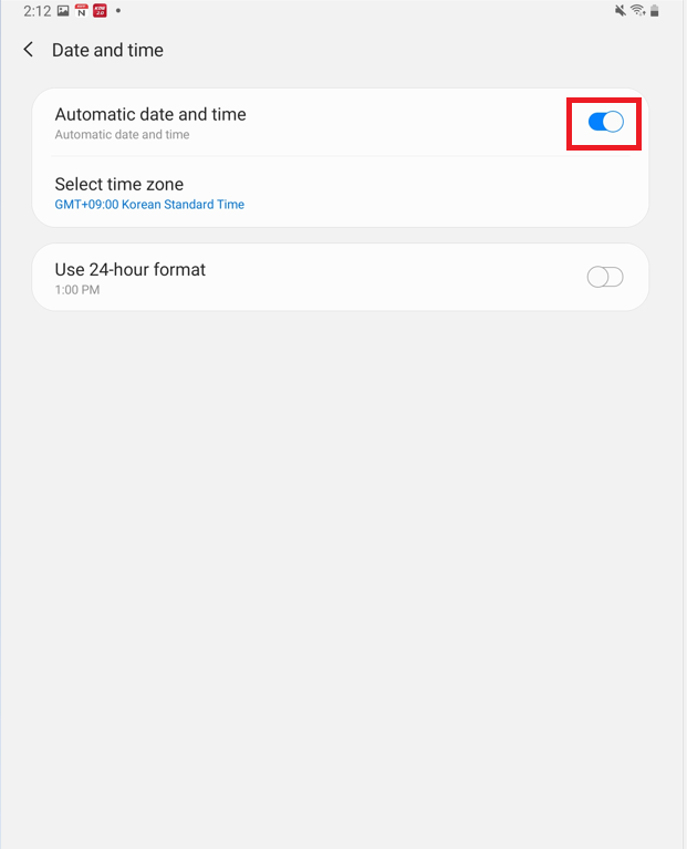 Option Date et heure automatiques