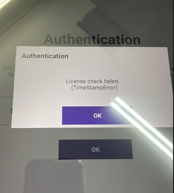 Capture d’écran de l’erreur
