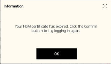 Fenêtre contextuelle KDS 2.0 : Votre certificat HSM a expiré